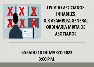 Asociados Inhabiles XIX Asamblea Ordinaria Mixta 2023